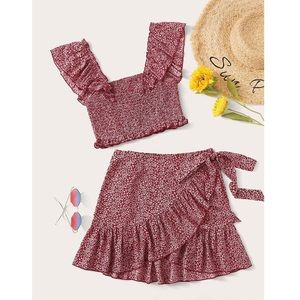 ❤️ NWOT Two Piece Wrap Skirt Set (M)